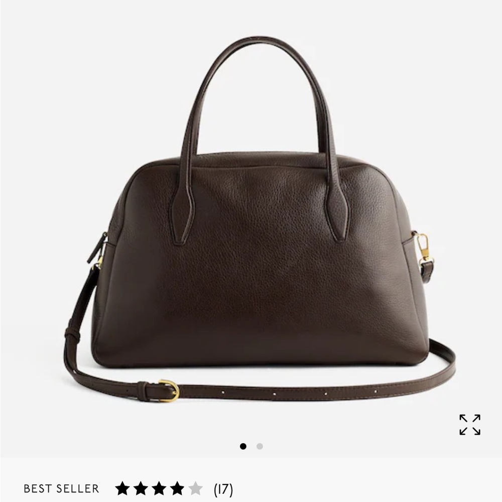 Small handle crossbody in dark carob leather